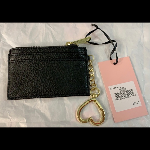 Juicy couture black zippered up card case/keychain - Picture 2 of 3